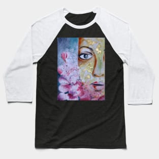 Woman with flower Baseball T-Shirt